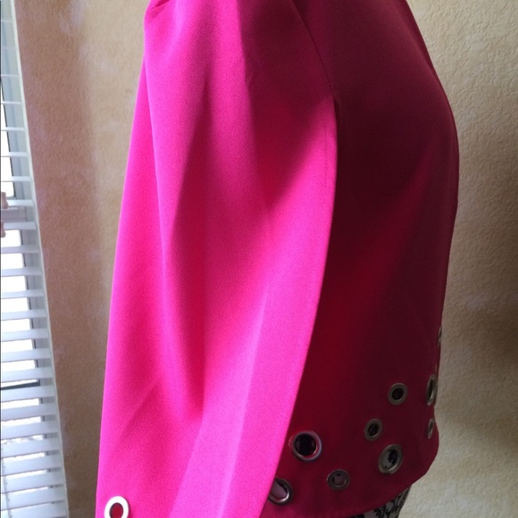 NWT I Alberto Makali hot pink cape style jacket - Picture 3 of 5
